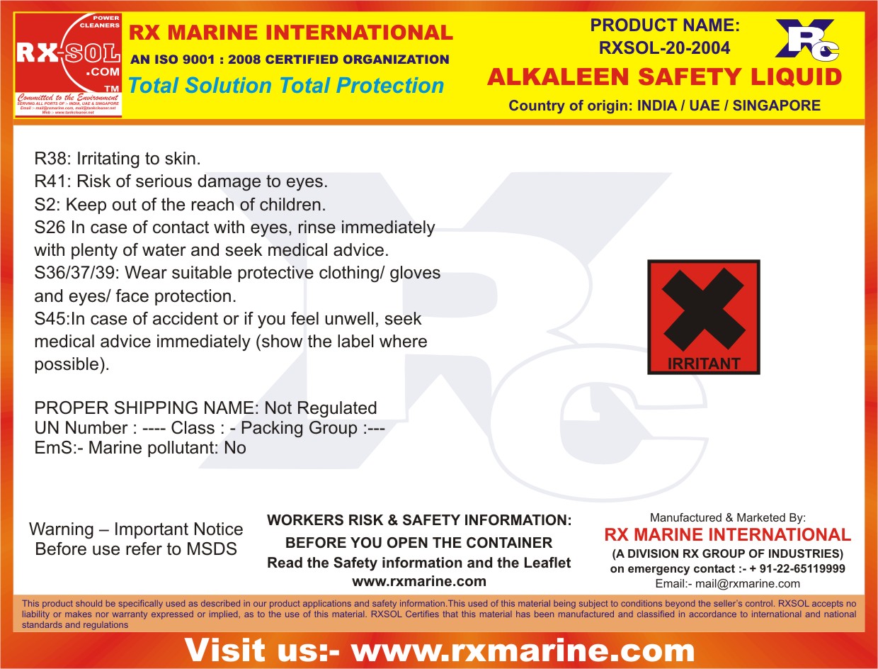 Alkaleen Cleaner Safety Liquid